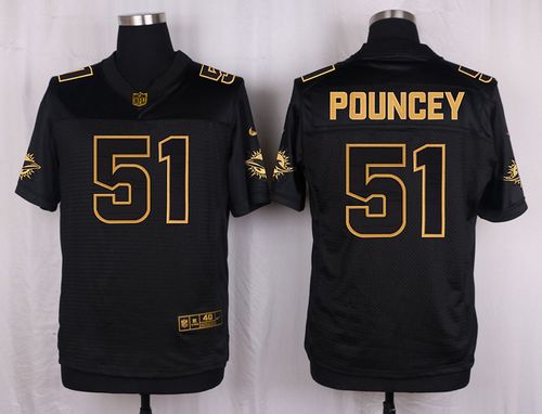Nike Dolphins #51 Mike Pouncey Black Men's Stitched NFL Elite Pro Line Gold Collection Jersey