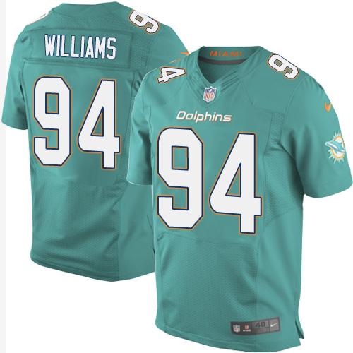Nike Dolphins #94 Mario Williams Aqua Green Team Color Men's Stitched NFL New Elite Jersey