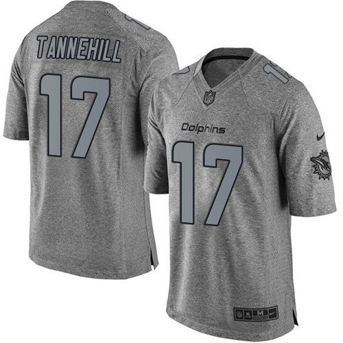 Nike Dolphins #17 Ryan Tannehill Gray Men's Stitched NFL Limited Gridiron Gray Jersey