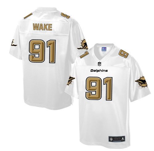 Nike Dolphins #91 Cameron Wake White Men's NFL Pro Line Fashion Game Jersey