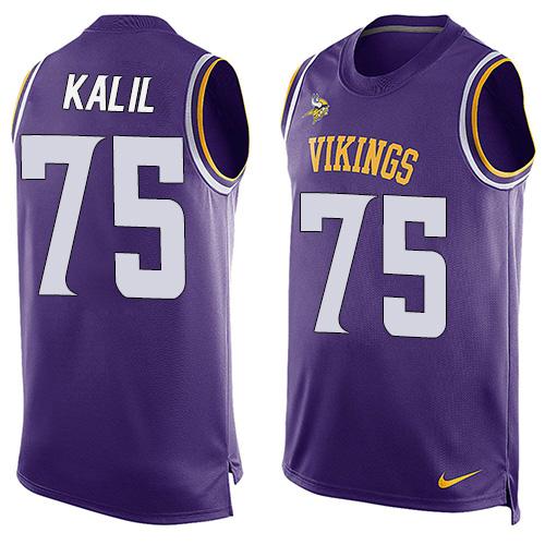 Nike Vikings #75 Matt Kalil Purple Team Color Men's Stitched NFL Limited Tank Top Jersey