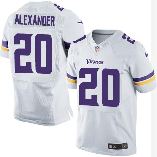 Nike Vikings #20 Mackensie Alexander White Men's Stitched NFL Elite Jersey