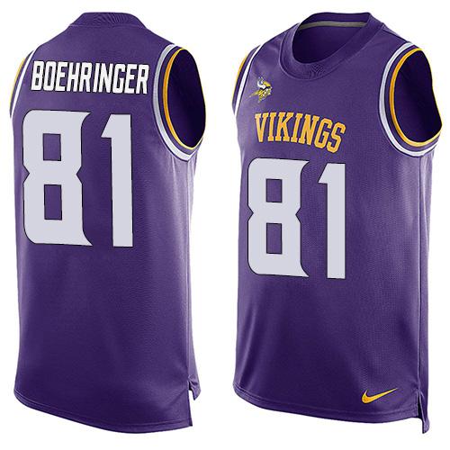 Nike Vikings #81 Moritz Boehringer Purple Team Color Men's Stitched NFL Limited Tank Top Jersey