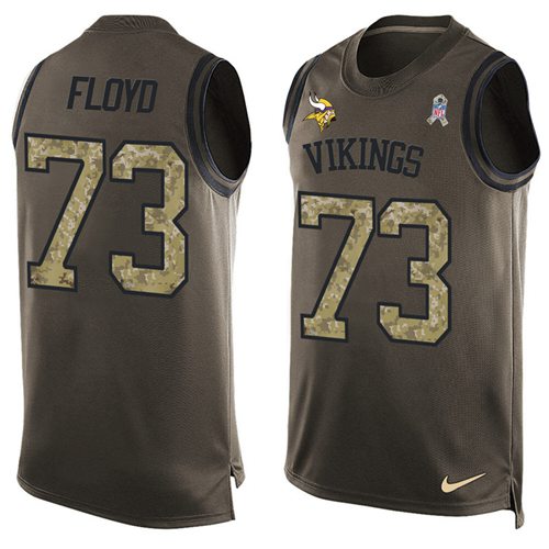 Nike Vikings #73 Sharrif Floyd Green Men's Stitched NFL Limited Salute To Service Tank Top Jersey