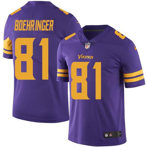 Nike Vikings #81 Moritz Boehringer Purple Men's Stitched NFL Limited Rush Jersey