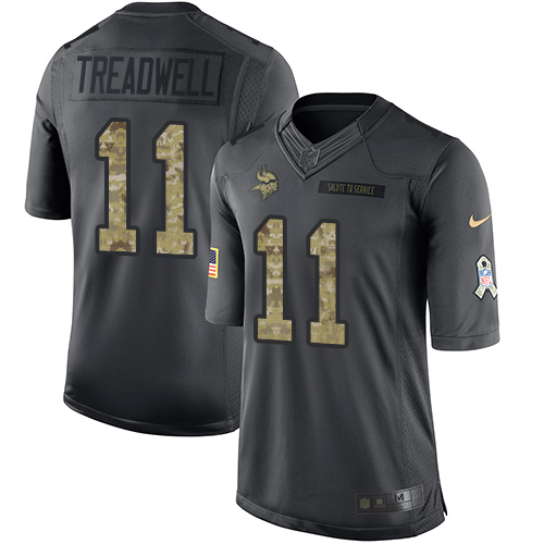 Nike Vikings #11 Laquon Treadwell Black Men's Stitched NFL Limited 2016 Salute To Service Jersey