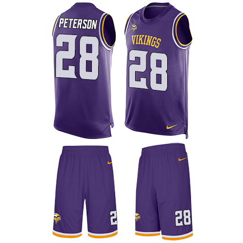 Nike Vikings #28 Adrian Peterson Purple Team Color Men's Stitched NFL Limited Tank Top Suit Jersey