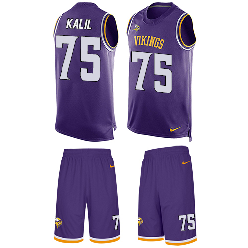 Nike Vikings #75 Matt Kalil Purple Team Color Men's Stitched NFL Limited Tank Top Suit Jersey