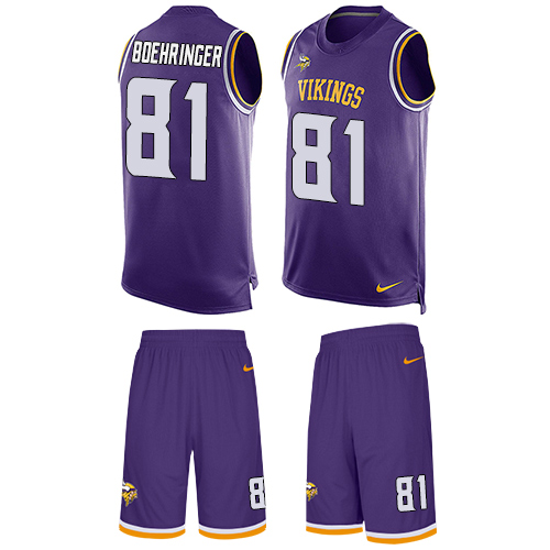 Nike Vikings #81 Moritz Boehringer Purple Team Color Men's Stitched NFL Limited Tank Top Suit Jersey