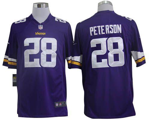 Nike Vikings #28 Adrian Peterson Purple Team Color Men's Stitched NFL Game Jersey