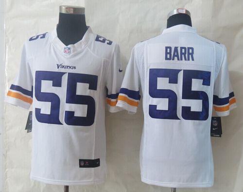 Nike Vikings #55 Anthony Barr White Men's Stitched NFL Limited Jersey