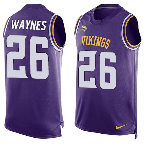 Nike Vikings #26 Trae Waynes Purple Team Color Men's Stitched NFL Limited Tank Top Jersey