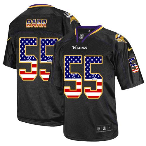 Nike Vikings #55 Anthony Barr Black Men's Stitched NFL Elite USA Flag Fashion Jersey
