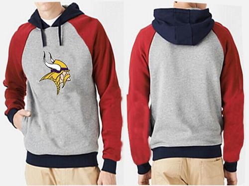 Minnesota Vikings Logo Pullover Hoodie Grey & Red