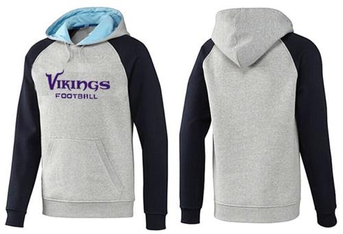 Minnesota Vikings English Version Pullover Hoodie Grey & Blue