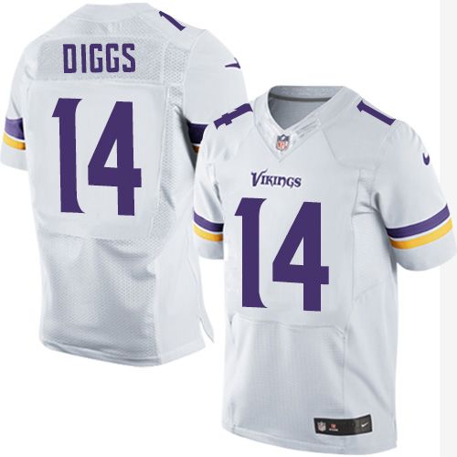 Nike Vikings #14 Stefon Diggs White Men's Stitched NFL Elite Jersey