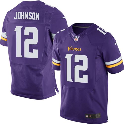 Nike Vikings #12 Charles Johnson Purple Team Color Men's Stitched NFL Elite Jersey