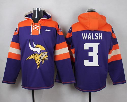 Nike Vikings #3 Blair Walsh Purple Player Pullover NFL Hoodie