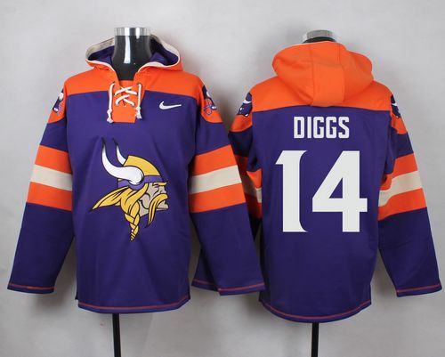 Nike Vikings #14 Stefon Diggs Purple Player Pullover NFL Hoodie