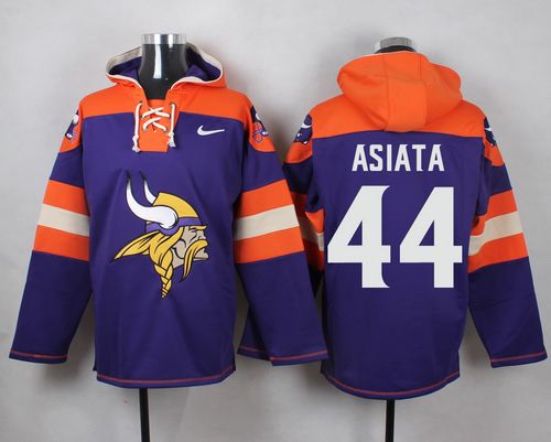 Nike Vikings #44 Matt Asiata Purple Player Pullover NFL Hoodie