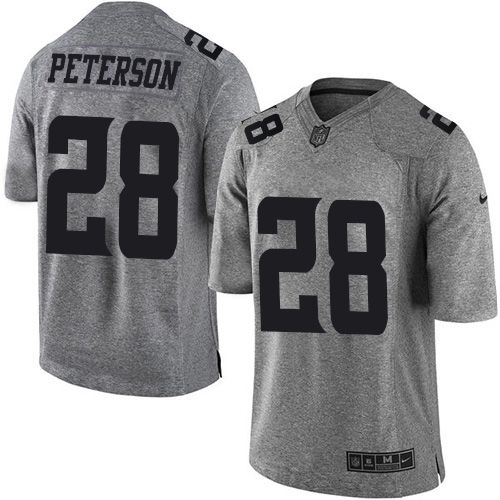Nike Vikings #28 Adrian Peterson Gray Men's Stitched NFL Limited Gridiron Gray Jersey