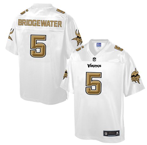 Nike Vikings #5 Teddy Bridgewater White Men's NFL Pro Line Fashion Game Jersey