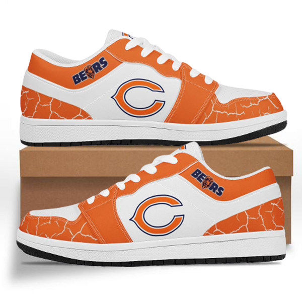 Men's Chicago Bears AJ Low Top Leather Sneakers 001