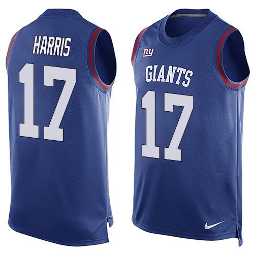 Nike Giants #17 Dwayne Harris Royal Blue Team Color Men's Stitched NFL Limited Tank Top Jersey