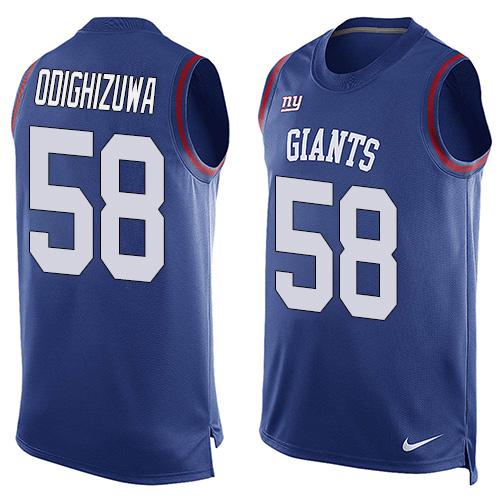 Nike Giants #58 Owa Odighizuwa Royal Blue Team Color Men's Stitched NFL Limited Tank Top Jersey