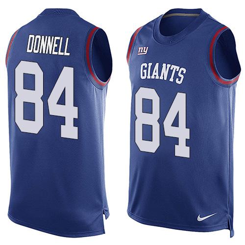 Nike Giants #84 Larry Donnell Royal Blue Team Color Men's Stitched NFL Limited Tank Top Jersey