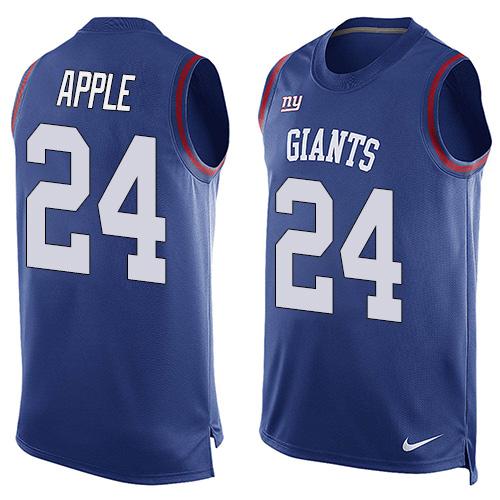 Nike Giants #24 Eli Apple Royal Blue Team Color Men's Stitched NFL Limited Tank Top Jersey