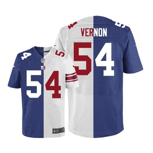 Nike Giants #54 Olivier Vernon Royal Blue/White Men's Stitched NFL Elite Split Jersey