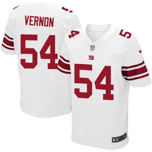 Nike Giants #54 Olivier Vernon White Men's Stitched NFL Elite Jersey