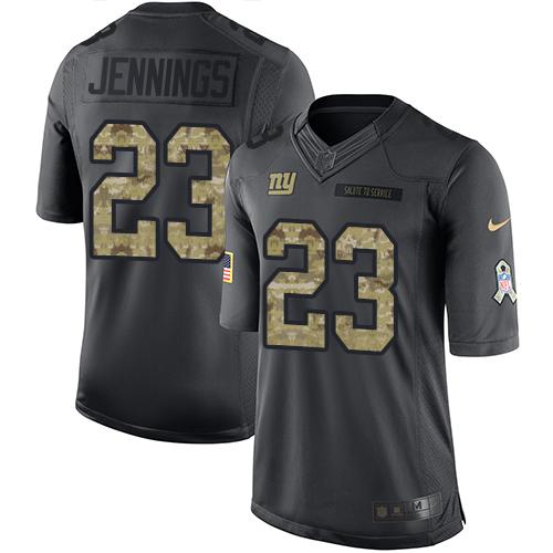 Nike Giants #23 Rashad Jennings Black Men's Stitched NFL Limited 2016 Salute to Service Jersey