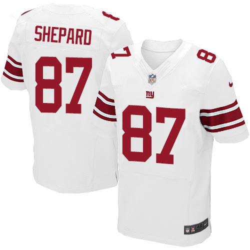 Nike Giants #87 Sterling Shepard White Men's Stitched NFL Elite Jersey