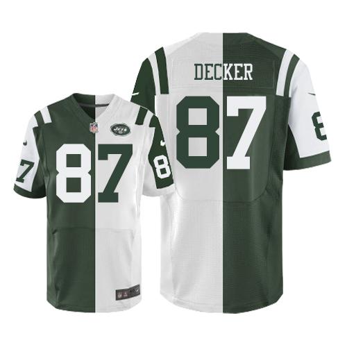 Nike Jets #87 Eric Decker Green/White Men's Stitched NFL Elite Split Jersey