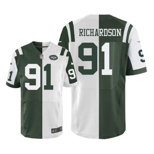Nike Jets #91 Sheldon Richardson Green/White Men's Stitched NFL Elite Split Jersey