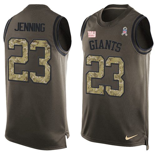 Nike Giants #23 Rashad Jennings Green Men's Stitched NFL Limited Salute To Service Tank Top Jersey