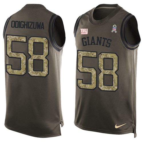 Nike Giants #58 Owa Odighizuwa Green Men's Stitched NFL Limited Salute To Service Tank Top Jersey