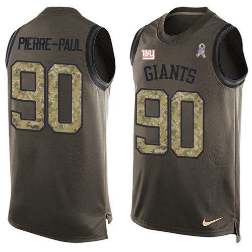 Nike Giants #90 Jason Pierre-Paul Green Men's Stitched NFL Limited Salute To Service Tank Top Jersey