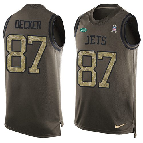 Nike Jets #87 Eric Decker Green Men's Stitched NFL Limited Salute To Service Tank Top Jersey