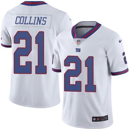 Nike Giants #21 Landon Collins White Men's Stitched NFL Limited Rush Jersey