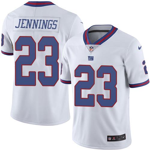 Nike Giants #23 Rashad Jennings White Men's Stitched NFL Limited Rush Jersey