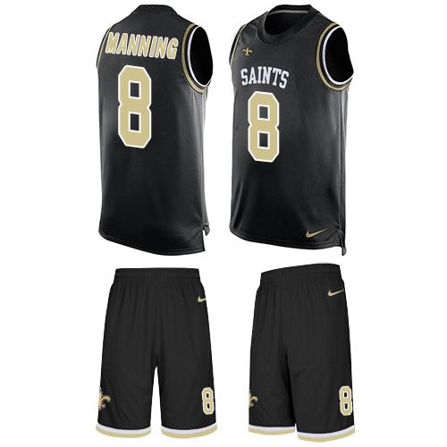 Nike Saints #8 Archie Manning Black Team Color Men's Stitched NFL Limited Tank Top Suit Jersey