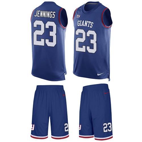 Nike Giants #23 Rashad Jennings Royal Blue Team Color Men's Stitched NFL Limited Tank Top Suit Jersey