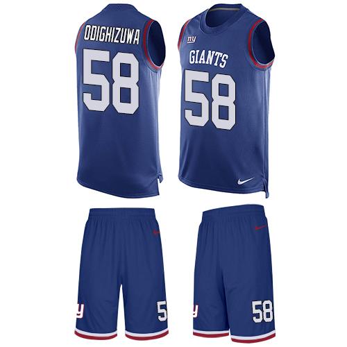 Nike Giants #58 Owa Odighizuwa Royal Blue Team Color Men's Stitched NFL Limited Tank Top Suit Jersey