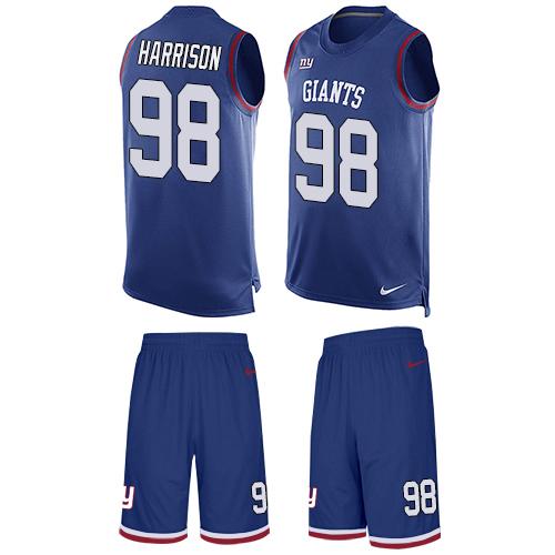Nike Giants #98 Damon Harrison Royal Blue Team Color Men's Stitched NFL Limited Tank Top Suit Jersey