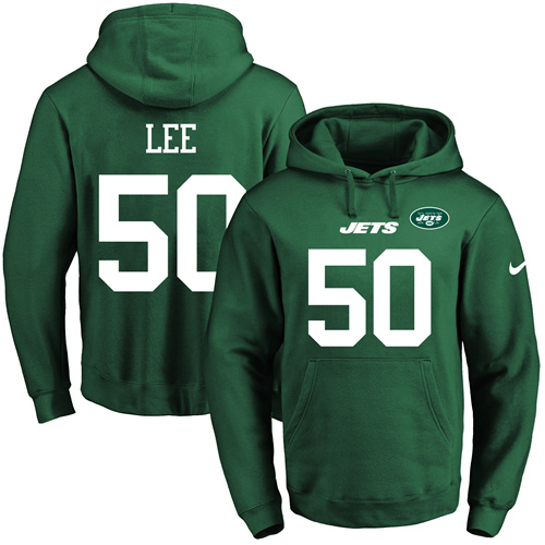 Nike Jets #50 Darron Lee Green Name & Number Pullover NFL Hoodie