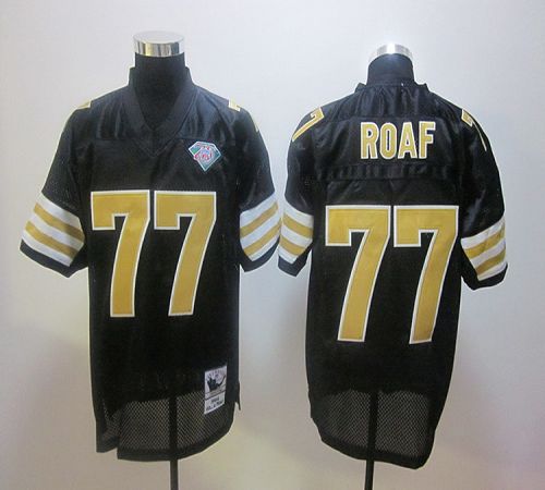 Mitchell And Ness Saints #77 Willie Roaf Black Stitched NFL Jersey
