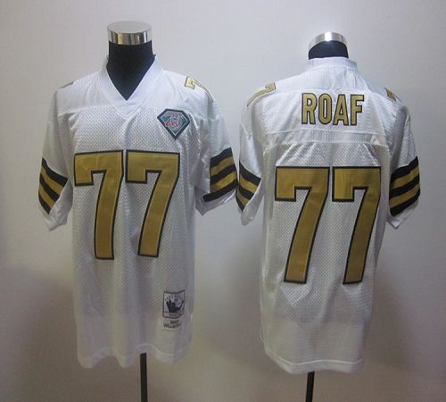 Mitchell And Ness Saints #77 Willie Roaf White Stitched NFL Jersey